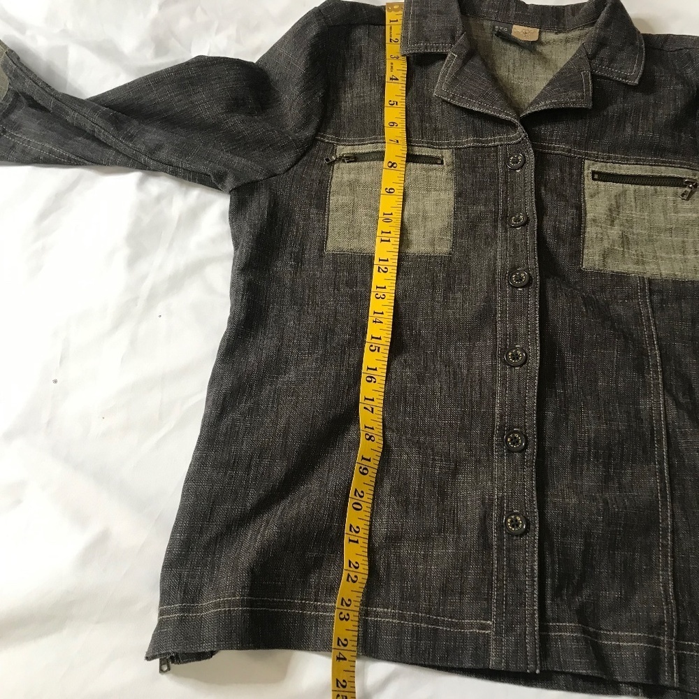 Women’s Linen Blend Button Up Jacket Lightweight Utility Blazer Top - Picture 13 of 16